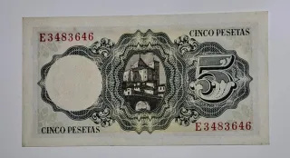 5 Pesetas 1951 Serie E348