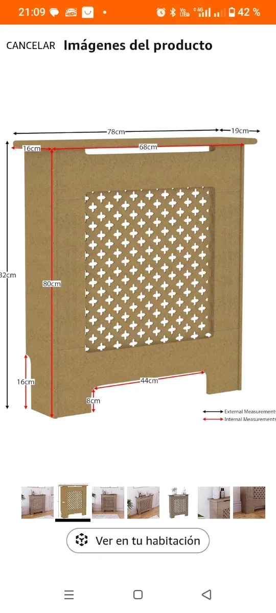 Copertura radiatore in legno