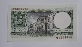 5 Pesetas 1954 Serie Q565