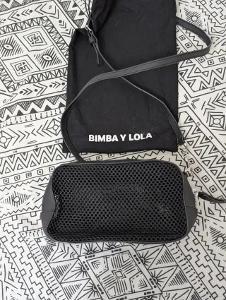 Bolso Bimba y Lola Negro de malla y piel