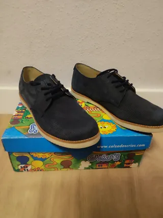 Zapatos niño vestir comunión azul