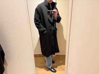 Abrigo Zara Oversize Talla S Negro