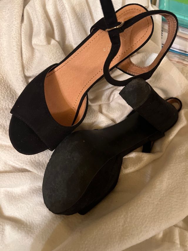 Sandalias de tacón negras