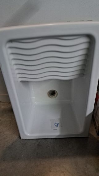 Lavadero Blanco con Tabla de Fregar