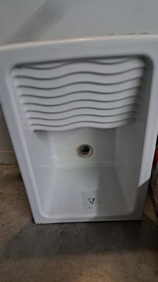 Lavadero Blanco con Tabla de Fregar