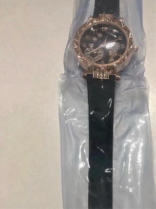 Reloj MSC Cuero Negro y Dorado Nuevo