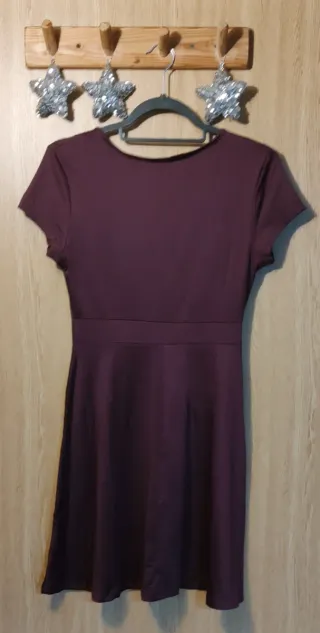 Vestido morado cruzado manga corta