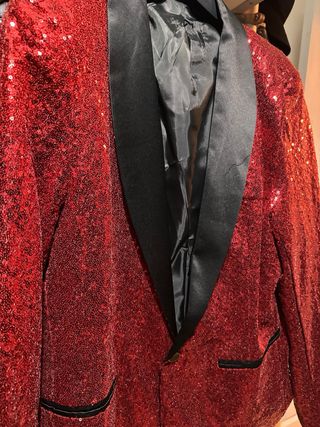 Americana lentejuelas roja y negra