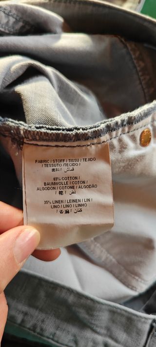 GANT Pantaloni Chip Slim Tapered Lino Cotone Azzur