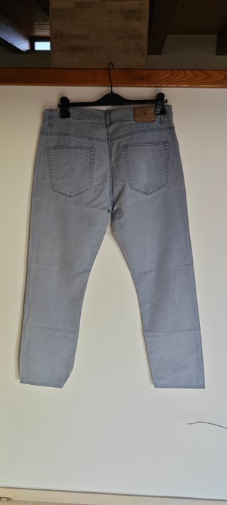 GANT Pantaloni Chip Slim Tapered Lino Cotone Azzur