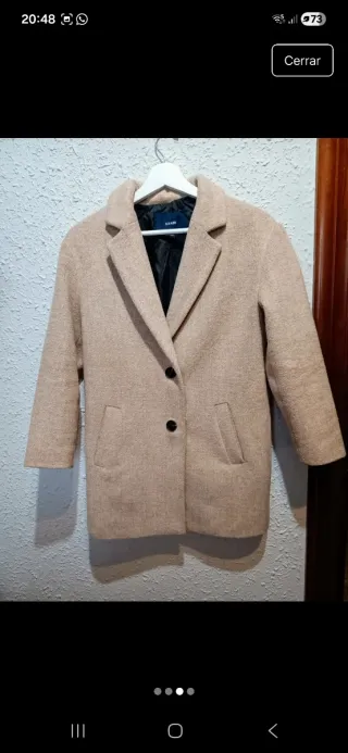 Abrigo de Paño Corto Kiabi Color Camel/Tostado XXS