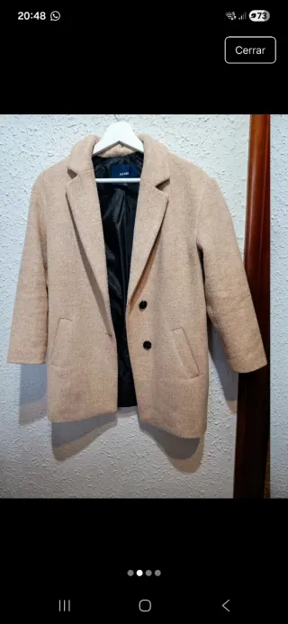 Abrigo de Paño Corto Kiabi Color Camel/Tostado XXS