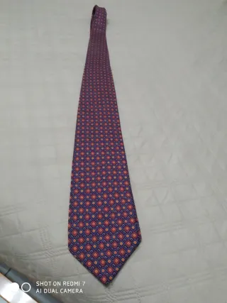 Cravatta Cinosciu fantasia blu e gialla