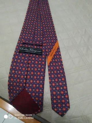 Cravatta Cinosciu fantasia blu e gialla