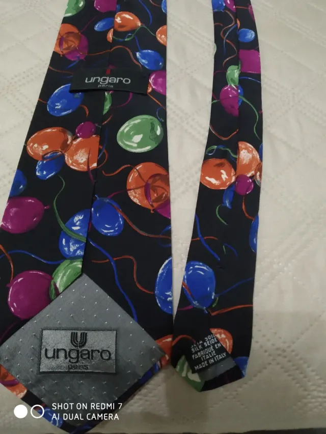 Cravatta Cinosciu fantasia blu e gialla