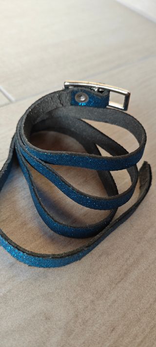 Cintura glitter blu 80 cm elegante