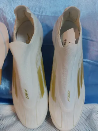 Adidas F50 Elite Laceless FG Oro Bianco