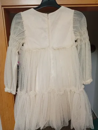 Vestido niña ceremonia beige