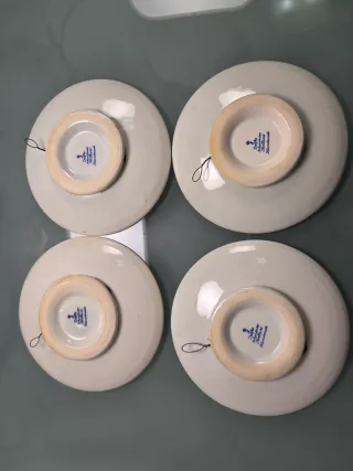 4 Piattini Delft Blau Decorativi Anni '70