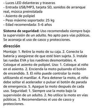 Moto Aprilia Dorsoduro Infantil