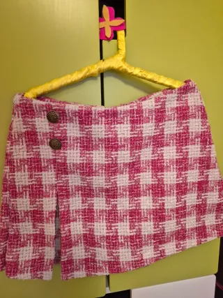 Falda cuadros invierno rojo y blanco