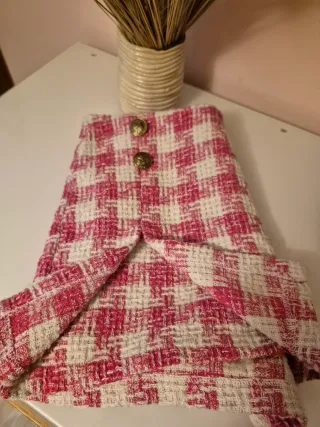 Falda cuadros invierno rojo y blanco