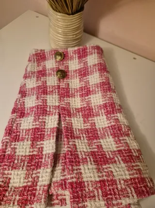 Falda cuadros invierno rojo y blanco