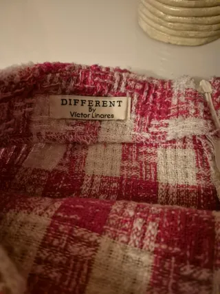 Falda cuadros invierno rojo y blanco