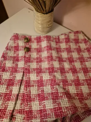 Falda cuadros invierno rojo y blanco