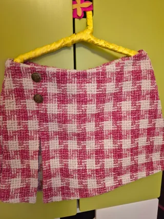 Falda cuadros invierno rojo y blanco