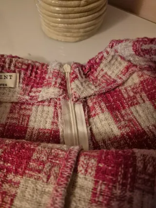 Falda cuadros invierno rojo y blanco