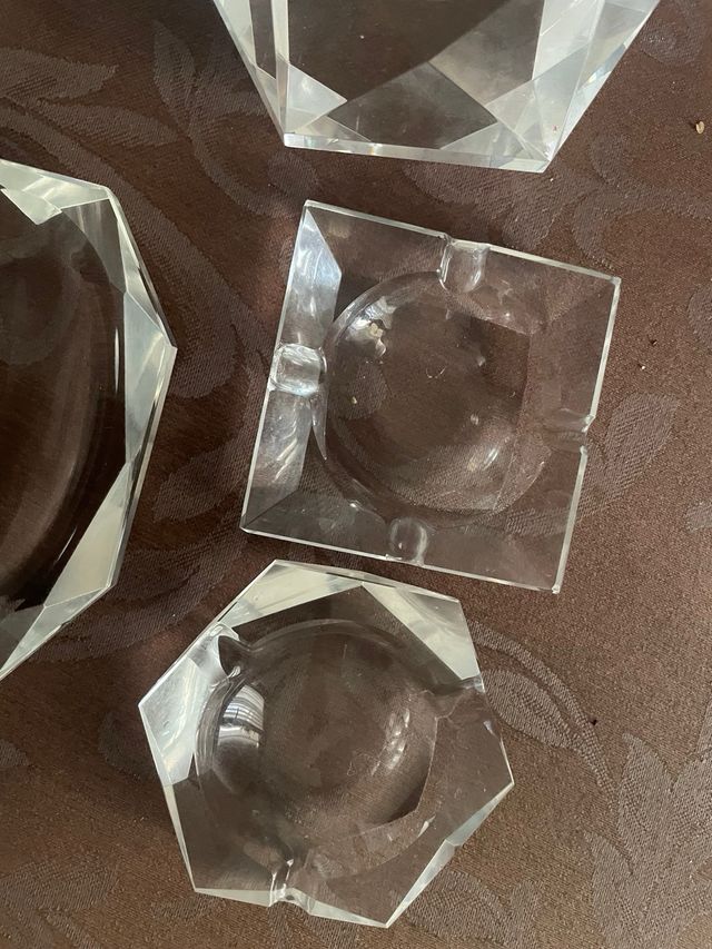6 Ceniceros de Cristal Tallado