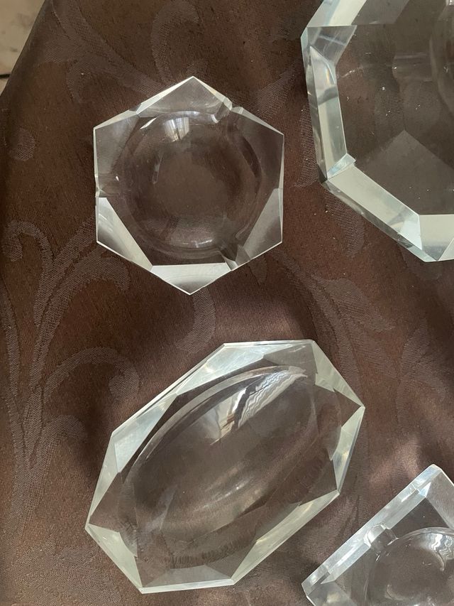 6 Ceniceros de Cristal Tallado