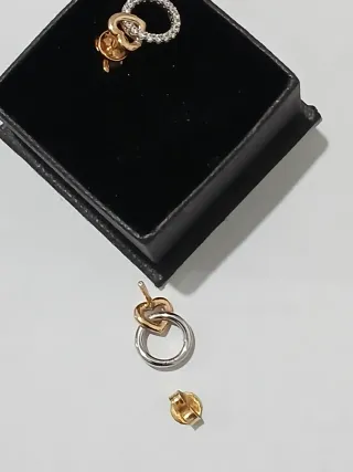 Brincos Prata 925 Zircónias Coração e Argola