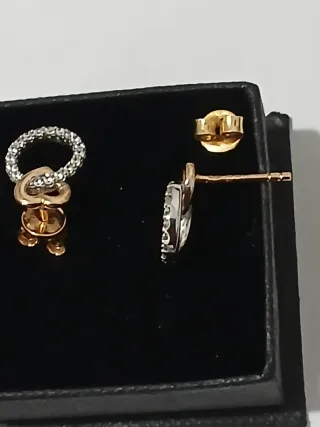 Brincos Prata 925 Zircónias Coração e Argola