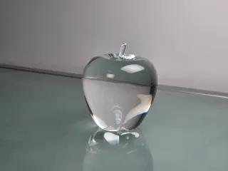 Fermacarte mela cristallo Steuben USA  vintage