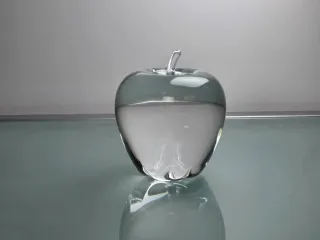 Fermacarte mela cristallo Steuben USA  vintage