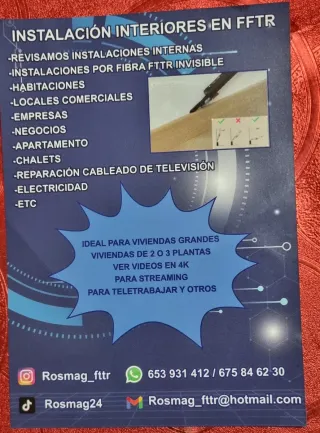 Instalación Fibra FTTR Interior