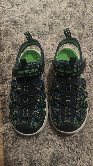 Sandalias Skechers niño azul y verde