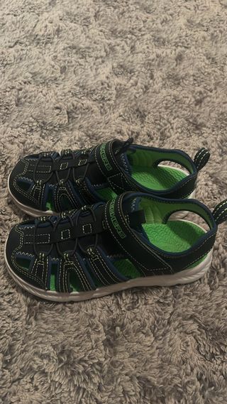 Sandalias Skechers niño azul y verde