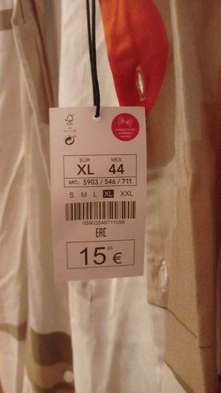 Camisa chico XL/46/56 beige multicolor