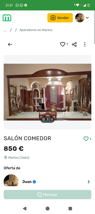 Muebles  salón comedor de madera.Precio negociable