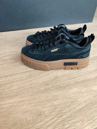 Zapatillas Puma  Piel de Ante Negro