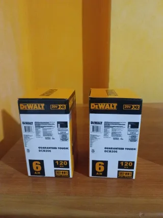 2 Baterías Dewalt XR 20V 6.0Ah DCB206