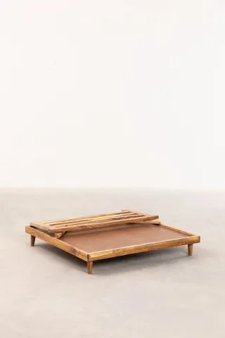 Conjunto Muebles Jardín Sklum Madera y Tela