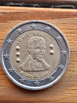 Moneda 2€ Bélgica 2009 Louis Braille
