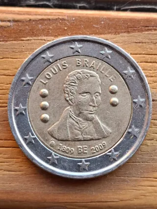 Moneda 2€ Bélgica 2009 Louis Braille