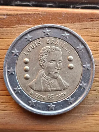 Moneda 2€ Bélgica 2009 Louis Braille