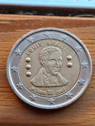 Moneda 2€ Bélgica 2009 Louis Braille