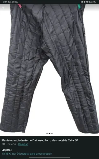 Pantalón moto  Invierno Dainese  Forro Impermeable